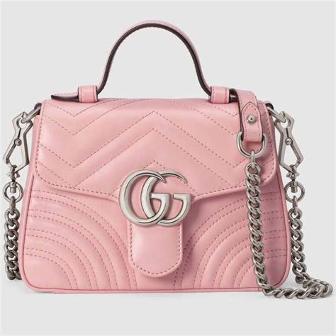 gucci pink top handle bag|Gucci marmont top handle small.